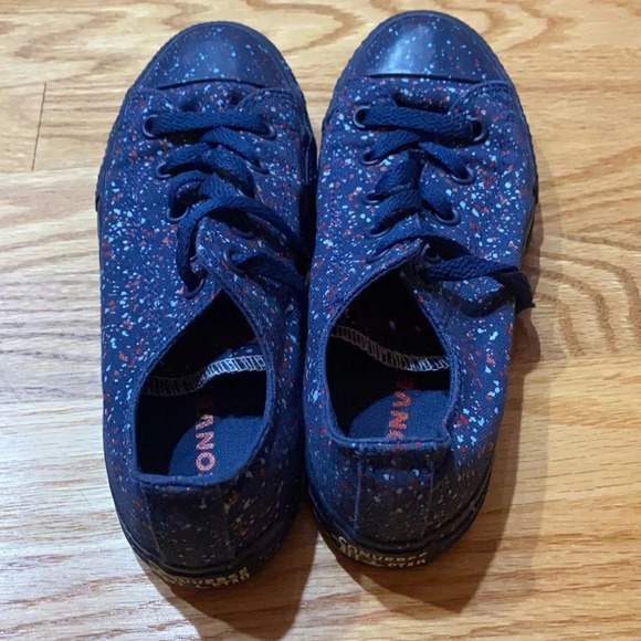 Converse Big Boy Size 1 Chuck Taylor Splatter Casual Sneaker Low Top‎ Paint Blue - Picture 4 of 8